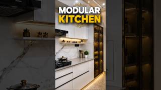 White Glossy Modular Kitchen Design | Kitchen Interior Ideas