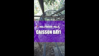 CAISSON DAY!! You've seen the holes dug by hand. Time to lay the Caissons for this retaining wall.