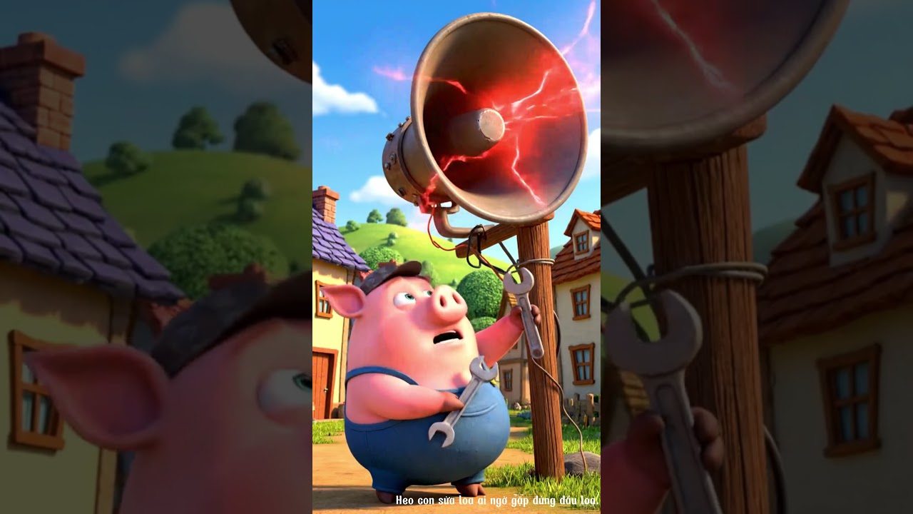 Heo con sửa loa ai ngờ vớ ngay quái vật đầu loa - Piggy AI 