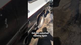 I put a swap meet water pump on, and the suburban is running again. #diymechanic #squarebody