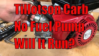 Tillotson Carburetor Will It Run Without a Fuel Pump? Let's Find Out! DUCAR Predator Ghost 212