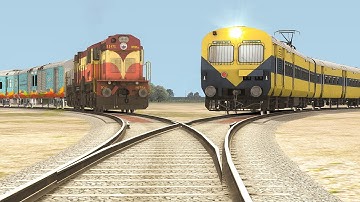 MEMU Train vs Humsafar Express Train | Two Trains at Same Track#4