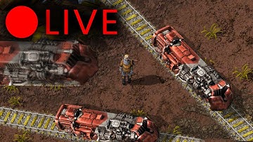 Learning to Use Trains on a Rail World Part 2 - Factorio Livestream (Trains happen in this one)