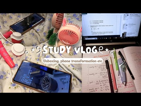 🎧⋆｡°⋆STUDY VLOG⋆𓍢ִ໋🌷͙֒/ Unboxing/ phone transformation★