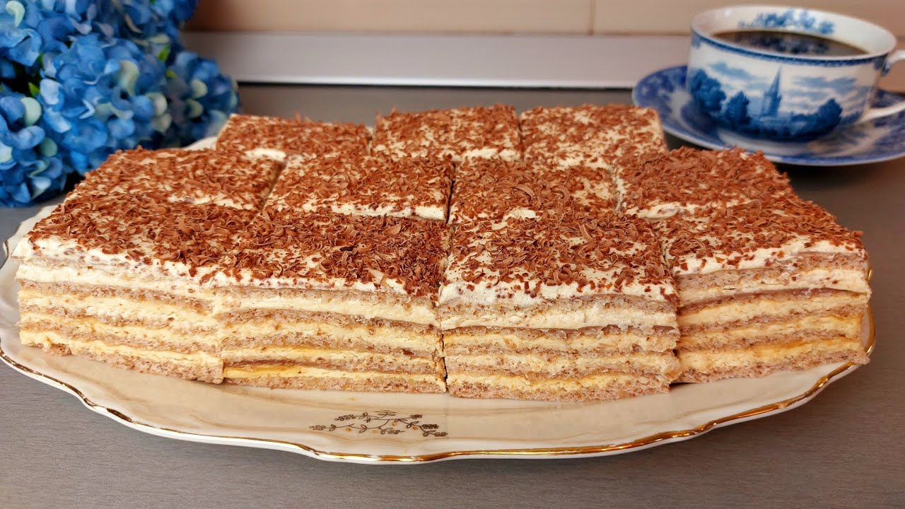 Prajitura cu crema de caramel si foi din bezea / Caramel / Foi din bezea cu nuca