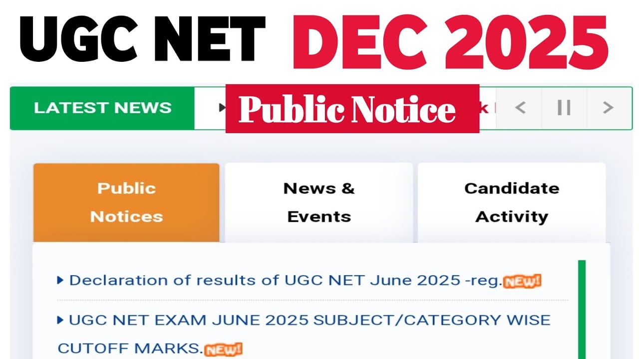 UGC NET DEC 2025 Notification। Ugc Net Application Form, Exam Date ...