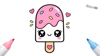 How to Draw a Cute Ice Cream 🍦💗 | Easy Drawing for Kids