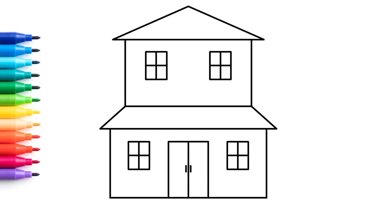How to draw a House step by step