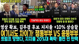 트럼프 지지율 하한가, 20%대폭락.. 영상 확보 김부겸 지지율 10% 상승가능 이거만 틀고 다니세요 서해수호날 잼통부부 Vs 윤뚱부부 비교, 여기서도 엄청난 차이가