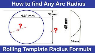 How To Find Any Arc Radius Rolling Template Radius And Dia Template Radius Formula