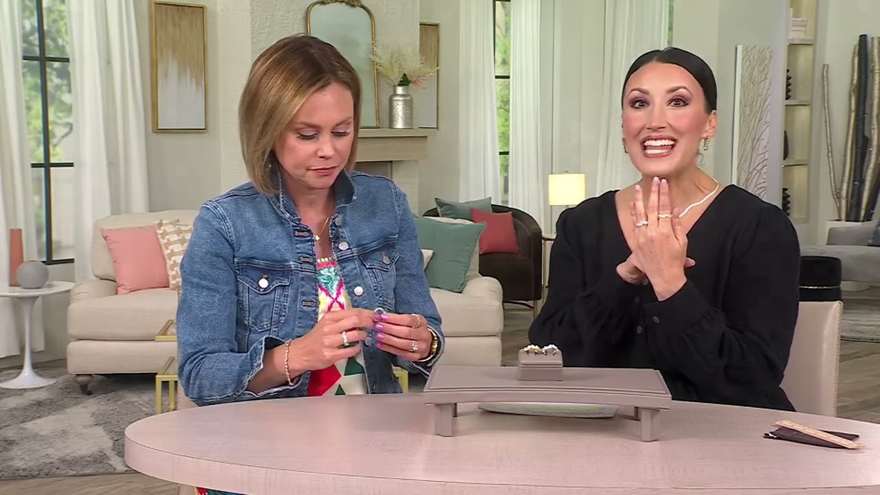 Diamonique Fancy Cut Multi-Shape Band Ring, Sterling Silver on QVC