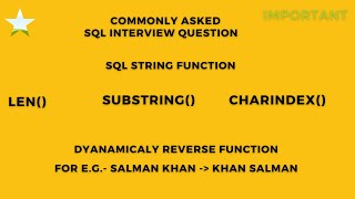 String Function in SQL || SQL Server || Charindex || Substring || Length #sql #sqlserver #database