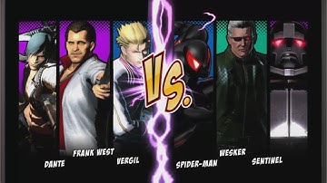 UMVC3 - WESKER/SPIDER-MAN/SENTINEL VS FRANK WEST/DANTE/VERGIL!
