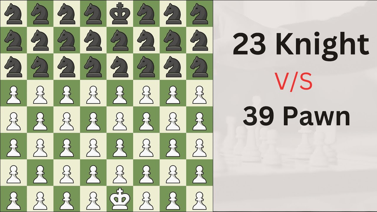 “FIERY CHESS PLAY: 39 Pawns vs 23 Knights 🔥♟️⚔️”