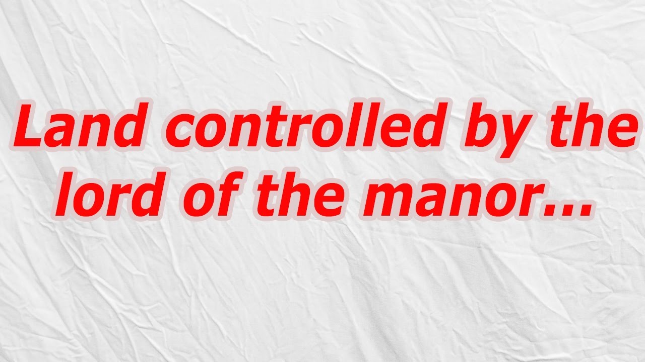 Land controlled by the lord of the manor (CodyCross Answer/Cheat) YouTube