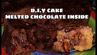 D.i.y cake chocolate melted inside/ how to make without oven /