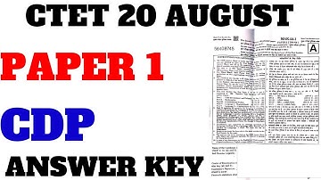 CTET 2023 CDP Answer Key | ctet analysis 2023 | 20 august ctet paper 2023 | ctet answer key 2023