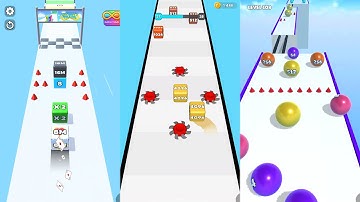 Jelly Run 2048 vs 2048 Cube Run vs Ball Merge 2048 3 in one Gameplay Run & Merge