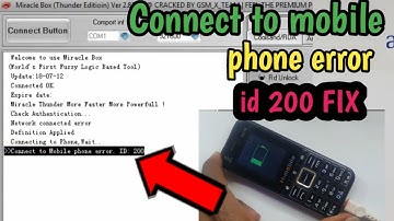 Connect to mobile phone error  id 200 FIX