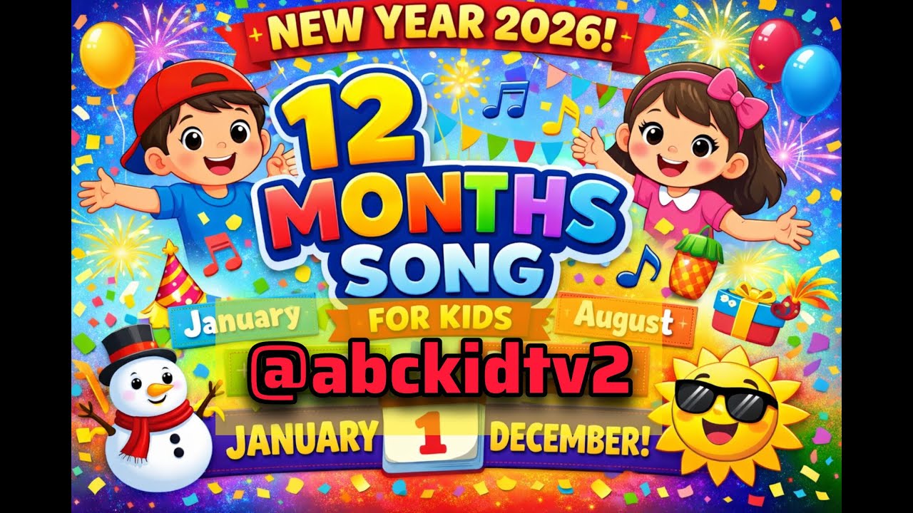 12 Months Song for Kids 🎶 New Year 2026 | January to December | Kids Learning Song