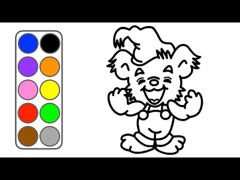 Färglägg Bamse - Måla Bamse - Lär dig färger med Bamse!