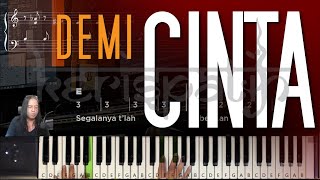 DEMI CINTA Kerispatih tutorial piano keyboard