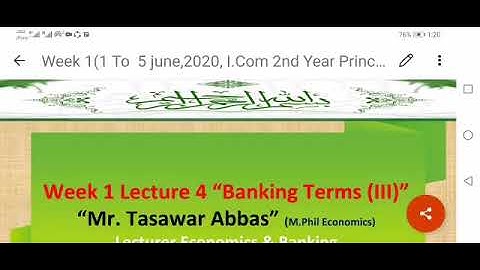 Principles of banking chapter 1 ‖ banking terms ‖ 2nd year  i.com part 2‖