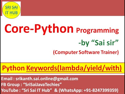 Python Keywords || Python lambda Keyword || Python yield Keyword || Python with Keyword || #25