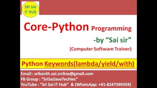 Python Keywords || Python lambda Keyword || Python yield Keyword || Python with Keyword || #25