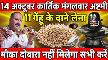 14 अक्टूबर कार्तिक मंगलवार अष्टमी तिथि को 11 गेंहू दाने वाला उपाय जरुर करे || Pradeep Ji Mishra