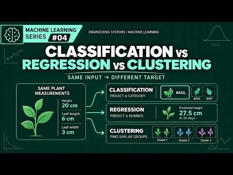 ML-04: Classification vs Regression vs Clustering | Choose the Right ML Task