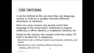 diglossia, polyglossia, code switching and code mixing