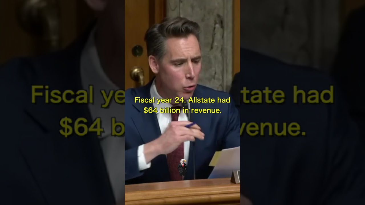 Sen Hawley SLAMS AllState For Paying Their CEO 26 Million But Not Customers Anything