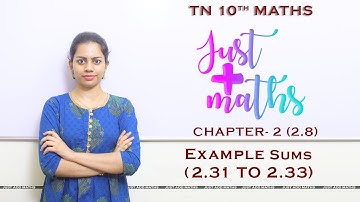 TN 10th Maths | Chapter 2 | Numbers and Sequences | Section 2.8 | Example Sums | Part 1 | By Aarthy