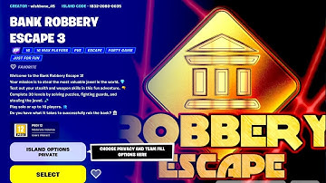 How YOU Can Complete Level 1 in Fortnite ROBBERY ESCAPE 3 by Wishbone? Solution