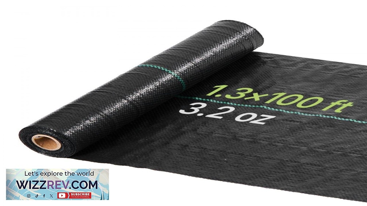 VEVOR Weed Barrier Fabric Heavy Duty 1.3x100FT 3.2oz Landscape Fabric Woven Weed