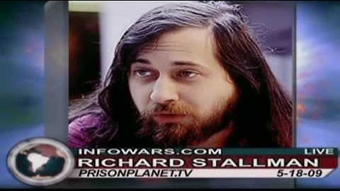 Pt 1/3 Internet Icon Richard Stallman : Who Needs Windows - Alex Jones Show