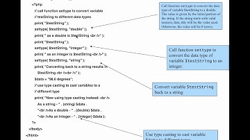 PHP (SetType and Type Casting)
