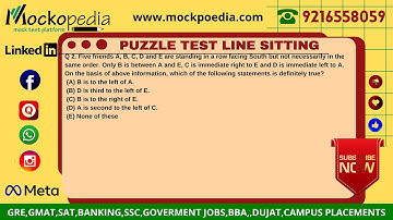 PUZZLE TEST(LINE SITTING) PRACTICE Q2-MockoPedia