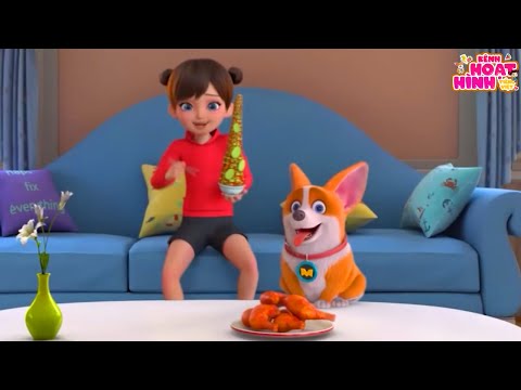 Moco Muốn Vừa Ăn Gà Vừa Xem TV - Chú Chó Moco - Phim Hoạt Hình Chú Chó Moco Vui Nhộn Cho Bé