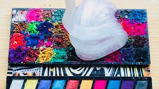 #asmr Slime Mixing || Satisfying Slime Coloring With Eyeshadow || Satisfying Slime Asmr Video #slime