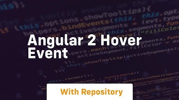 angular 2 hover event