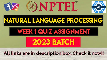Natural Language Processing Week 1 Quiz Answers Solution | NPTEL 2023 | SWAYAM