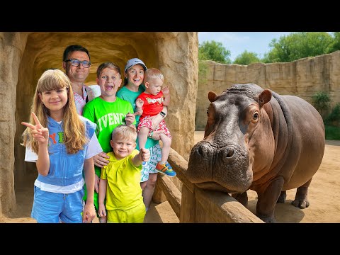 Diana,Roma e família no Zoológico Emirates Park, Abu Dhabi | Vlogs de viagem