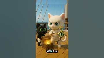 Mèo đen và mèo con đuổi cá mập #shorts #cat #ai #meow #meo