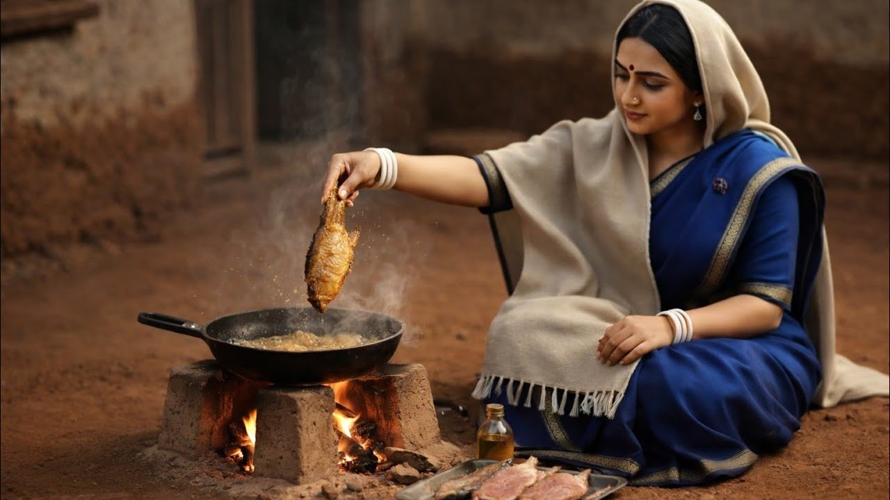 Miniature Doll Fish Cooking ASMR 🐟 🐠| fish Kitchen Indian Village Story | Relaxing Sounds 🎎🪆