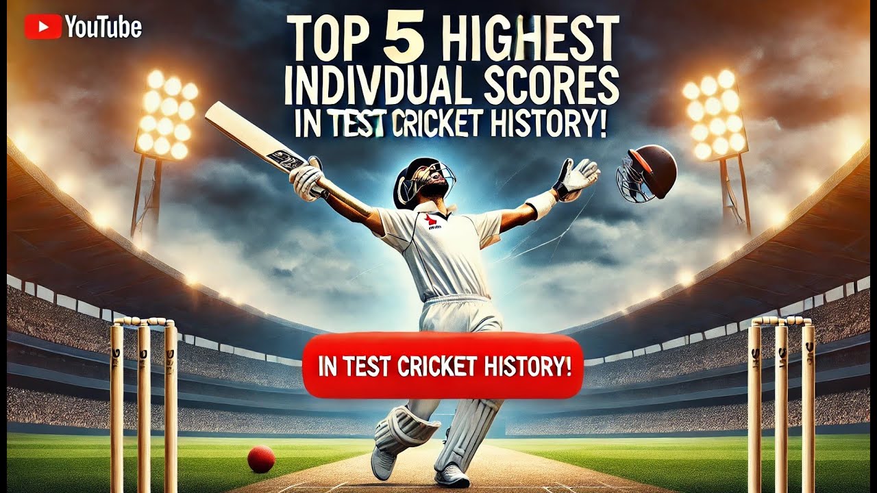 Top 5 Highest Individual Scores in Test Cricket History! - YouTube