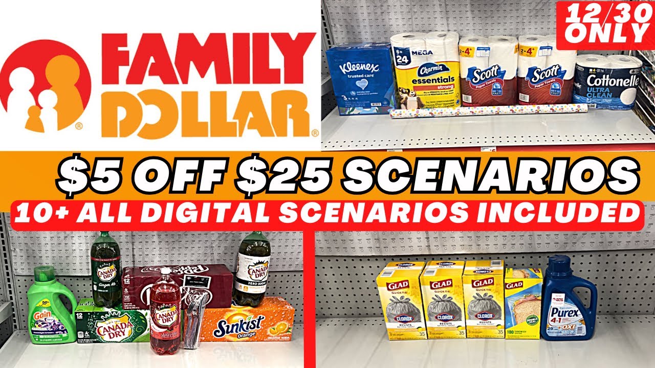 Family Dollar $5 off $25 Scenarios 12/30 ONLY 🚨 All Digital Couponing ...