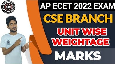 Ap ecet 2022 CSE branch unit wise weightage marks|| total 100 marks|| cse subject 2022 || bsd telugu