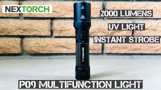 Nextorch P09 Multifunction Tactical Duty Flashlight (White Light•UV Light•Red Light•Blue Light)